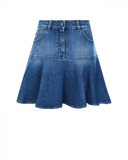 Джинсовая юбка с лампасами Fendi | Фото 1