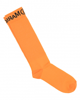 Оранжевые носки с черным логотипом MM6 Maison Margiela Оранжевый, арт. M60154 MM045 M6201 | Фото 1