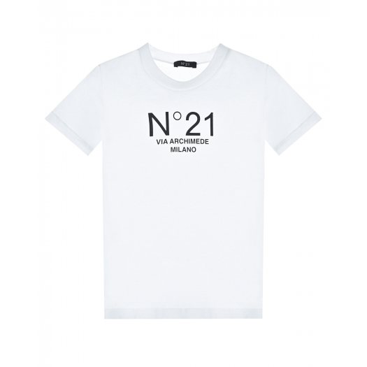 Белая футболка с логотипом No. 21 | Фото 1