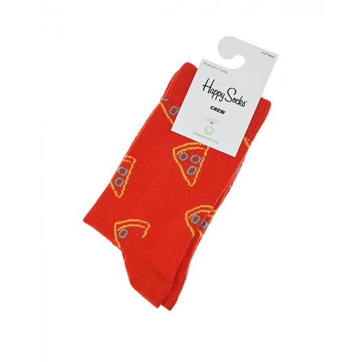 Красные носки с принтом &quot;пицца&quot; Happy Socks | Фото 1