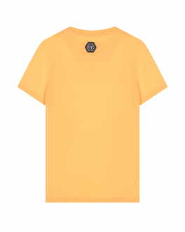 Оранжевая футболка с лого Philipp Plein Оранжевый, арт. 2WM00D LAA29 50870 | Фото 2