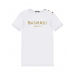 Белая футболка с золотым логотипом Balmain | Фото 1
