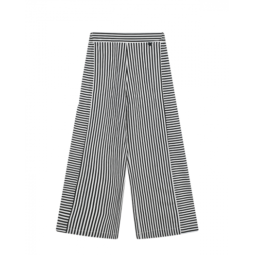 Широкие брюки в черно-белую полоску Monnalisa | Фото 1