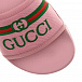 Розовые шлепки с логотипом GUCCI | Фото 6