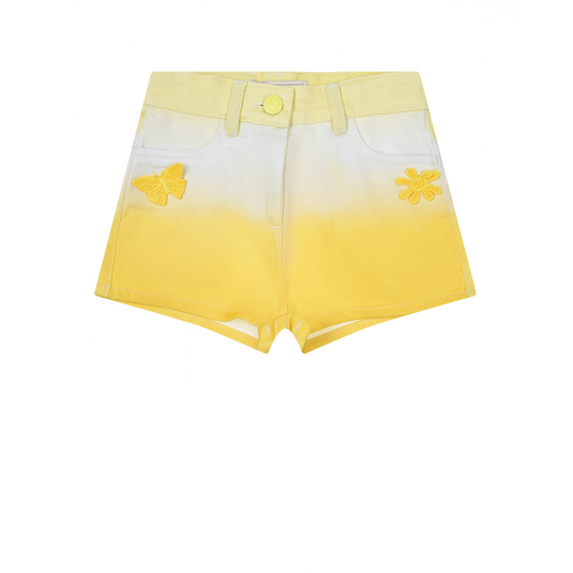 Желтые шорты с принтом &quot;tie-dye&quot; Monnalisa | Фото 1