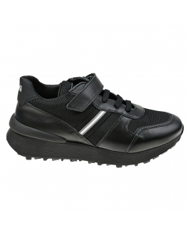 Черные кроссовки на шнуровке и липучке Morelli Черный, арт. M4B9-51997-0040 999 | Фото 2