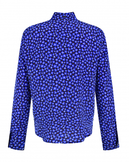 Шелковая блуза с цветочным принтом Parosh Синий, арт. D381072 SFLOWER 883 | Фото 2