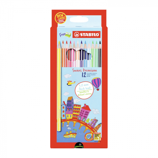 Набор цветных карандашей Swans premium edition, 12 цветов Stabilo | Фото 1