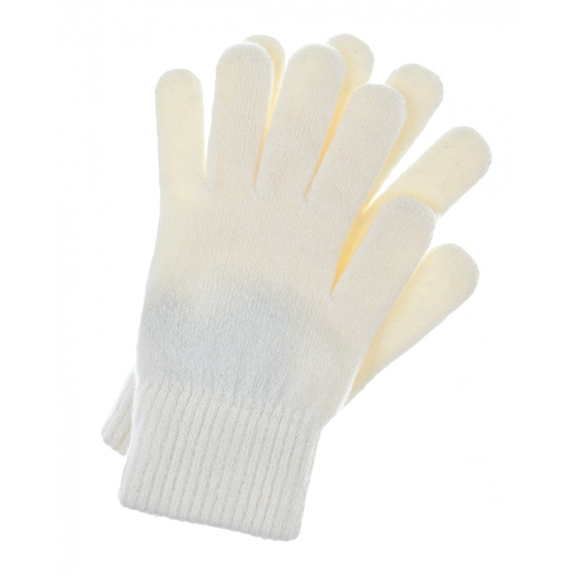 Белые перчатки из кашемира Yves Salomon | Фото 1