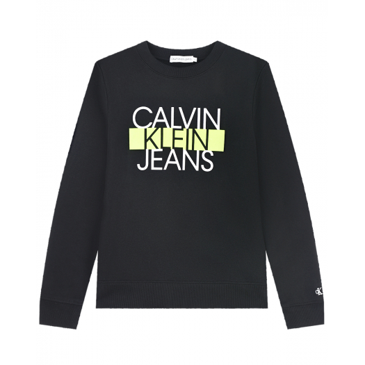 Черный свитшот с логотипом Calvin Klein | Фото 1