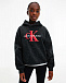 Черная толстовка-худи с красным логотипом Calvin Klein | Фото 2
