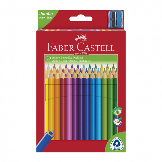 Набор цветных карандашей &quot;Jonior Grip&quot; с точилкой, в картонной упаковке, 30 шт Faber-Castell | Фото 1
