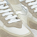 Бежевые кроссовки с серебристым лого Voile blanche | Фото 6