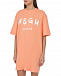 Оранжевое платье-футболка с лого MSGM | Фото 6
