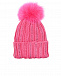 Розовая шапка из шерсти с помпоном Catya | Фото 2
