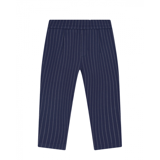 Темно-синие брюки в полоску Emporio Armani | Фото 1