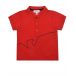 Красная футболка-поло с принтом Emporio Armani | Фото 1