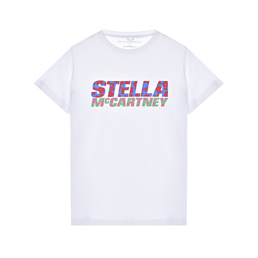 Белая футболка с цветочным лого Stella McCartney | Фото 1