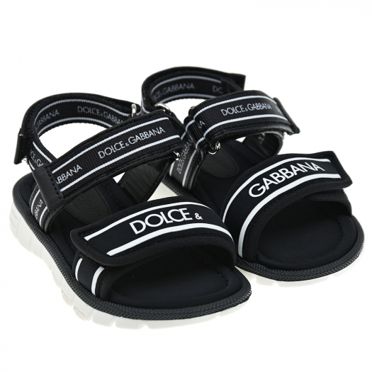 Черные сандалии для мальчиков Dolce&Gabbana | Фото 1