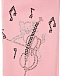Розовые колготки 50 den с виолончелью из страз My Little Kiki | Фото 2
