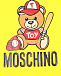 Желтая футболка с принтом &quot;медвежонок-бейсболист&quot; Moschino | Фото 4