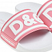 Шлепки с белым лого, розовые Dolce&Gabbana | Фото 6
