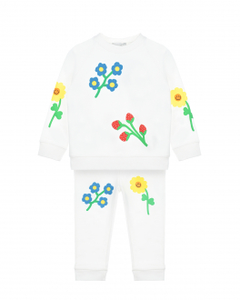 Спортивный костюм с цветочным принтом Stella McCartney Белый, арт. 8Q3AC0 Z0167 100MC | Фото 1