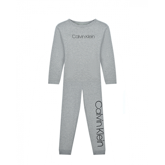 Серая пижама с логотипом Calvin Klein | Фото 1