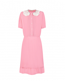 Розовое платье с белым кружевным воротником No. 21 Розовый, арт. N21276 N0209 0N309 | Фото 1