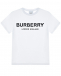 Белая футболка с черным логотипом Burberry | Фото 1