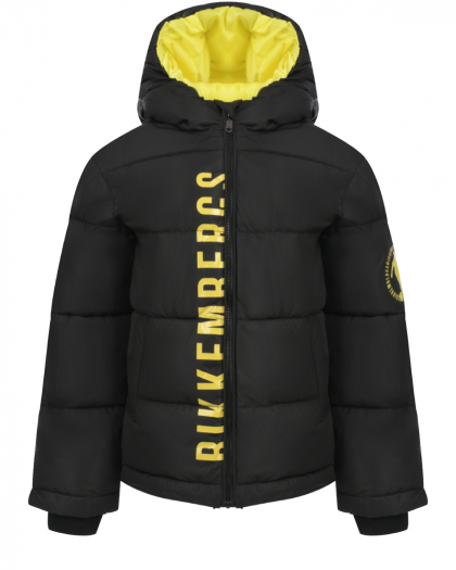 Стеганая куртка с желтым лого Bikkembergs | Фото 1