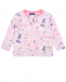 Розовая спортивная куртка с цветочным принтом Sanetta Kidswear | Фото 1