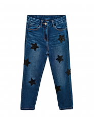 Синие джинсы с черными звездами