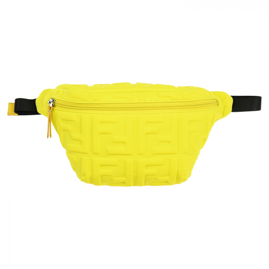 Желтая сумка-пояс с логотипом Fendi | Фото 1