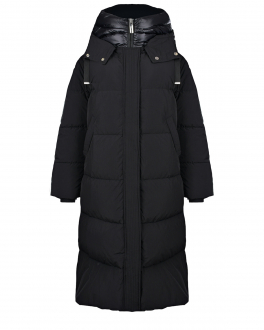 Черное стеганое пальто с капюшоном Freedomday Черный, арт. IFRW2640AD606-RD 000 - BLACK | Фото 1