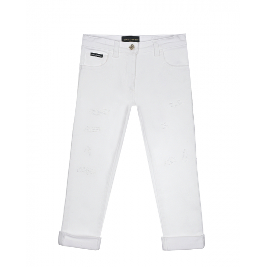 Белые джинсы с отворотами Dolce&Gabbana | Фото 1
