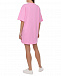 Розовое платье-футболка с лого MSGM | Фото 3