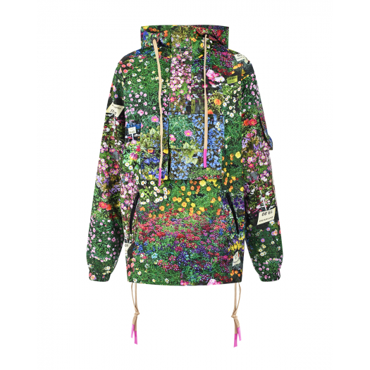 Куртка-анорак с цветочным принтом  | Фото 1