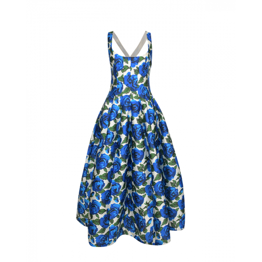 Платье с принтом &quot;синие цветы&quot; Philosophy Di Lorenzo Serafini | Фото 1