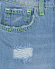 Синие джинсовые шорты с разрезами MSGM | Фото 4