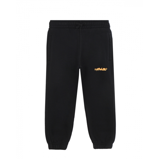 Черные спортивные брюки с оранжевым логотипом Off-White | Фото 1