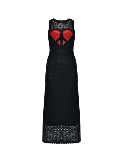 Платье с декором &quot;сердце&quot;, черное Mo5ch1no Jeans | Фото 1