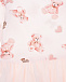 Розовое платье с принтом &quot;медвежата&quot; Monnalisa | Фото 3