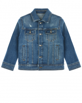 Синяя джинсовая куртка Dolce&Gabbana Синий, арт. L41B95 LD915 B1622 | Фото 1