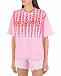 Розовая футболка с цветочным принтом и лого Vivetta | Фото 7