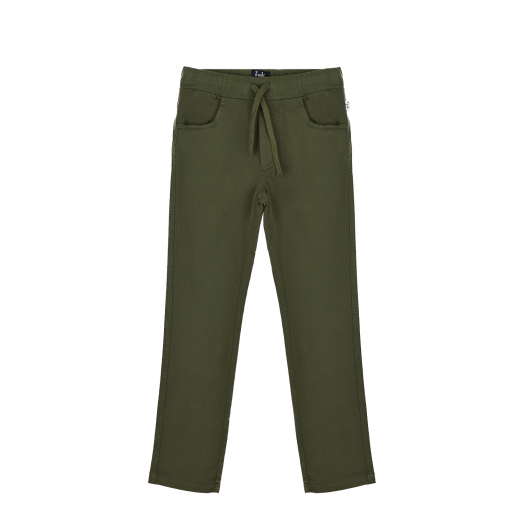 Зеленые брюки с поясом на кулиске IL Gufo | Фото 1