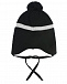 Черная шапка с принтом &quot;очки&quot; Il Trenino | Фото 2