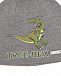 Серая шерстяная шапка с принтом &quot;динозавр&quot; Il Trenino | Фото 3