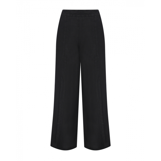 Черные брюки с накладными карманами 120% Lino | Фото 1