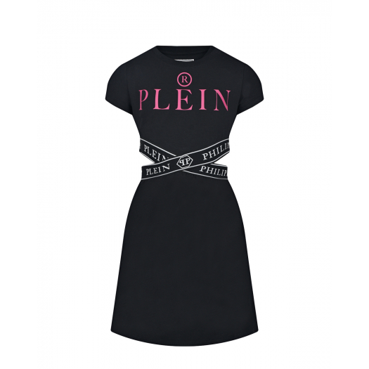 Черное платье с лого Philipp Plein | Фото 1